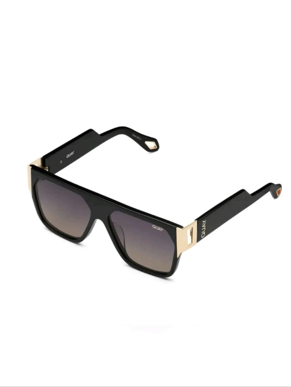 Quay Australia GO OFF POLARIZED SUNGLASSES BLACK SMOKE TAUPE BNWT RETIRED $120